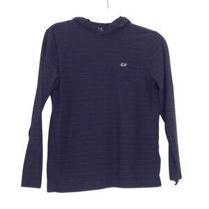 Vineyard Vines Womens Egartown T Shirt Hooded Long Sleeve Stripe Nautical Preppy